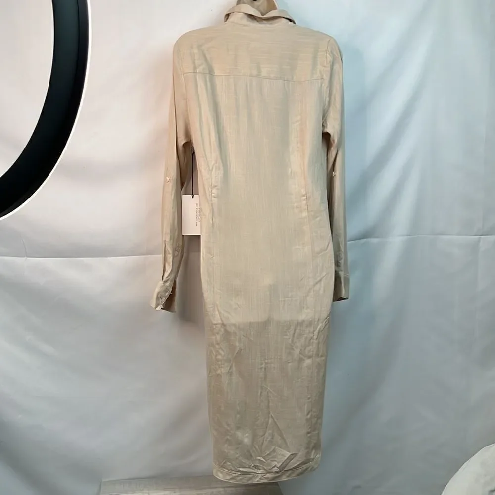 Cotton Candy LA Beige Shirt Dress Small NWT